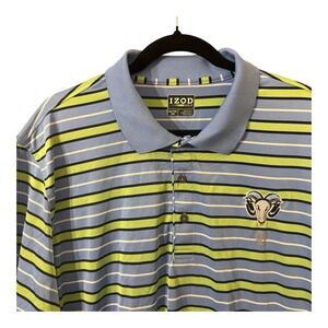 IZOD Golf‎ LX Striped Polo Shirt Moisture Wicking Performance Athletic Mens XXL
